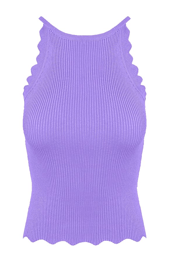 Halter Top Ribstof Lila – shoparchief, foto 1