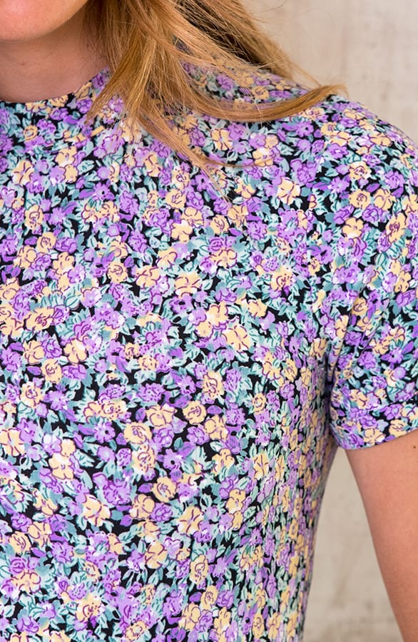 Jersey Top Bloemen Lila – shoparchief, foto 6