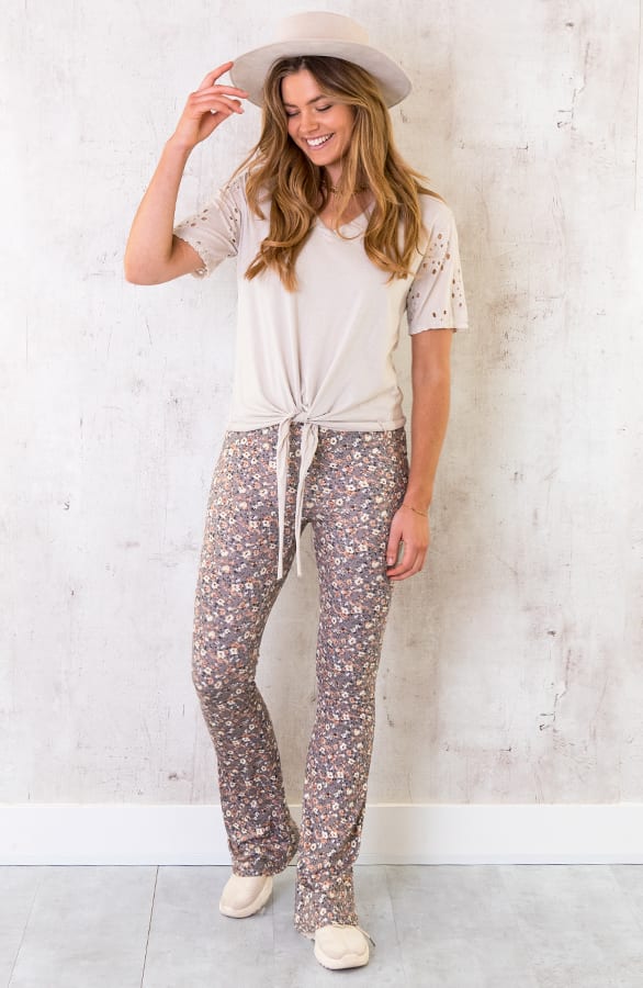 Katoenen Embroidery Strik Top Beige – shoparchief, foto 4