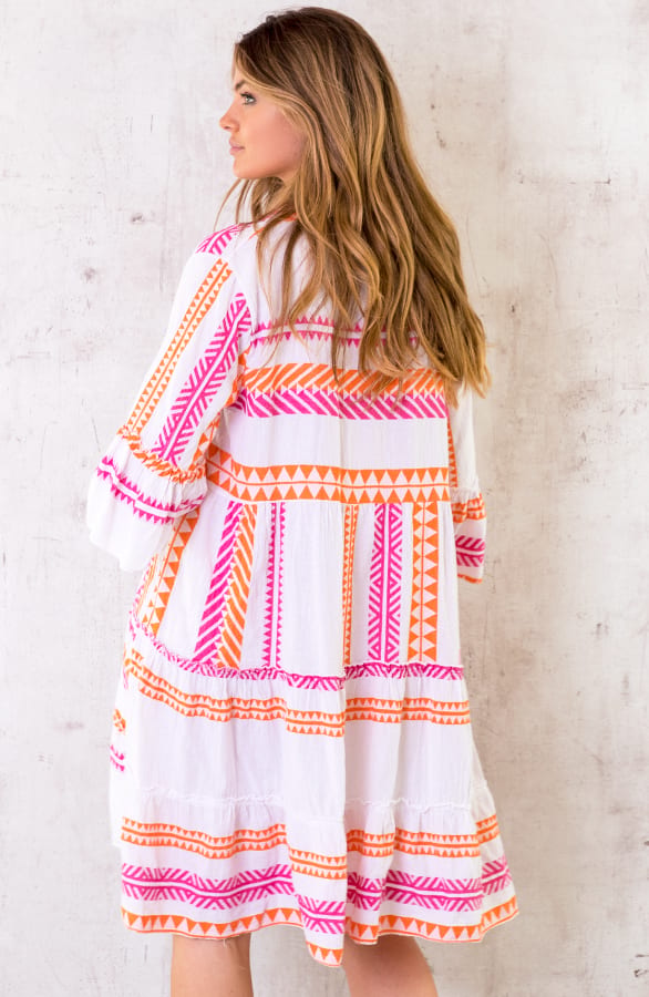 Katoenen Kelim Tuniek Fuchsia Oranje – shoparchief, foto 4