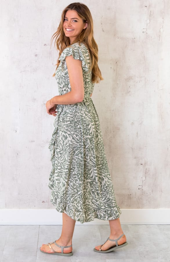 Leaves Jurk Midi Groen – shoparchief, foto 3