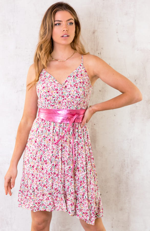 Leren Wikkelriem Metallic Roze – shoparchief, foto 3