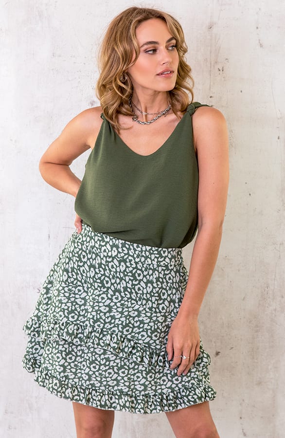 Loose Fit Top Geknoopt Army – shoparchief, foto 1