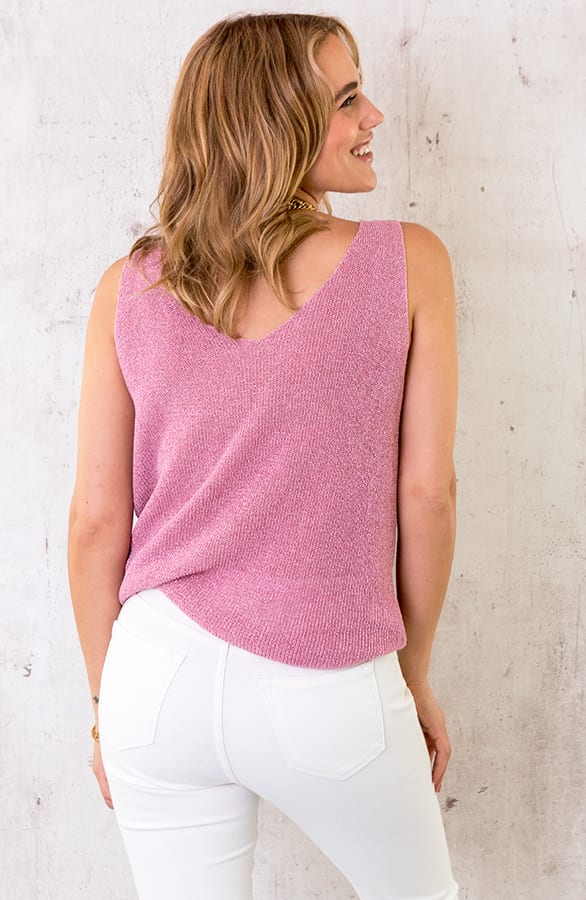Lurex Top Loose Fit Roze – shoparchief, foto 3