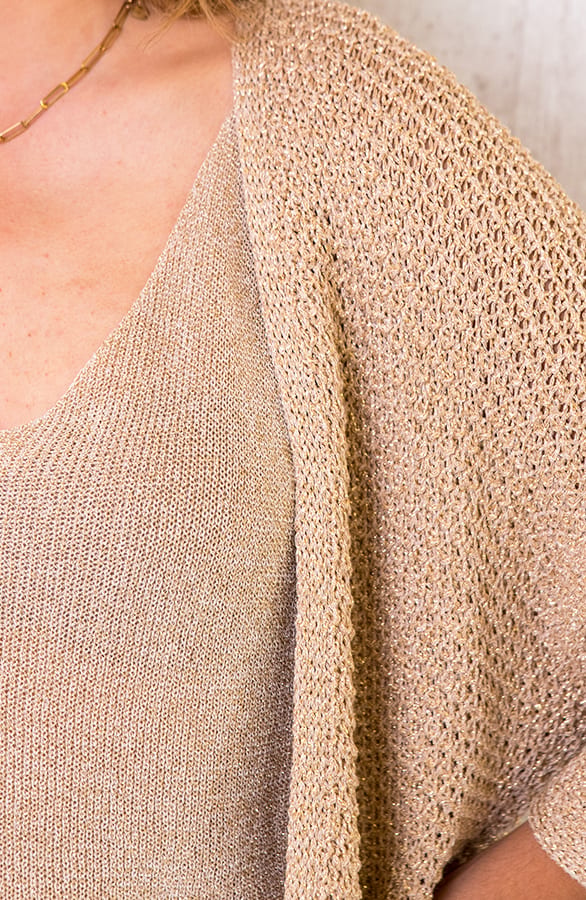 Lurex Vest Loose Fit Gold – shoparchief, foto 4