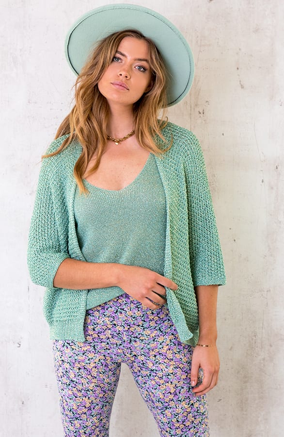 Lurex Vest Loose Fit Mint – shoparchief, foto 1