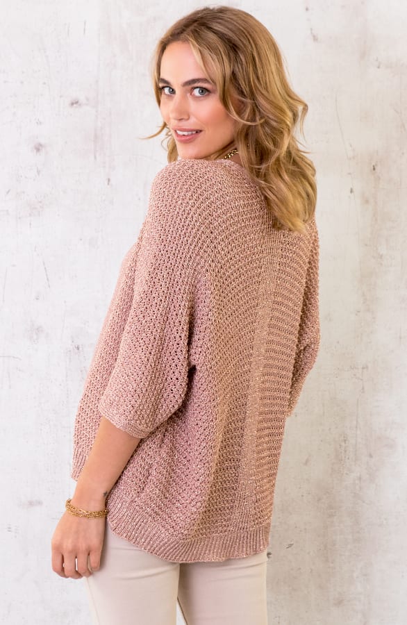 Lurex Vest Loose Fit Rose Gold – shoparchief, foto 4