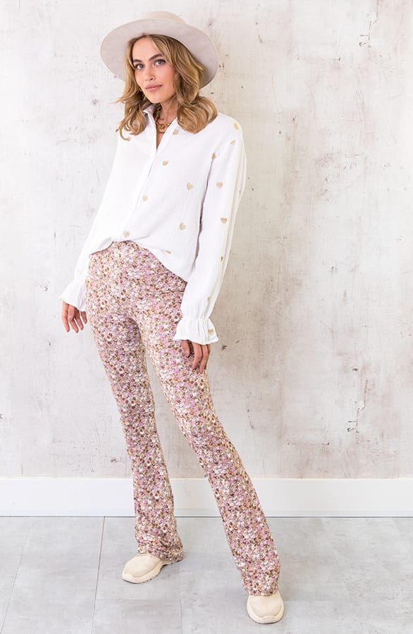 Luxe Hartjes Blouse Goud – shoparchief, foto 5