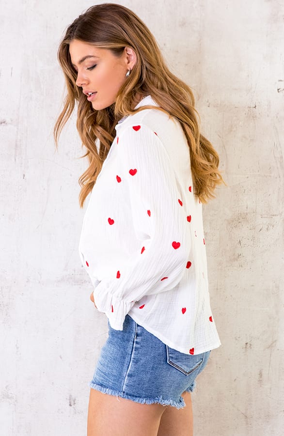 Luxe Hartjes Blouse Rood – shoparchief, foto 2