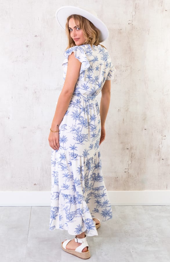 Maxi Jungle Print Jurk Blauw – shoparchief, foto 5