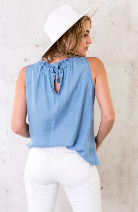 Mouwloze Strik Top Denim – shoparchief, foto 2