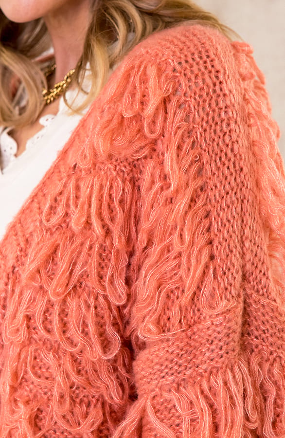 Oversized Knitted Fringe Vest Dust – shoparchief, foto 3