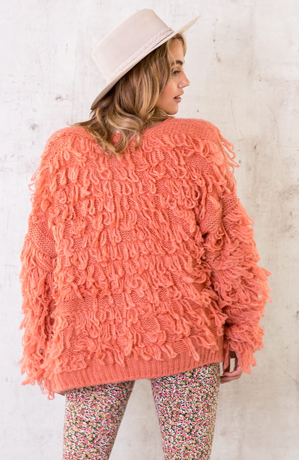 Oversized Knitted Fringe Vest Dust – shoparchief, foto 4