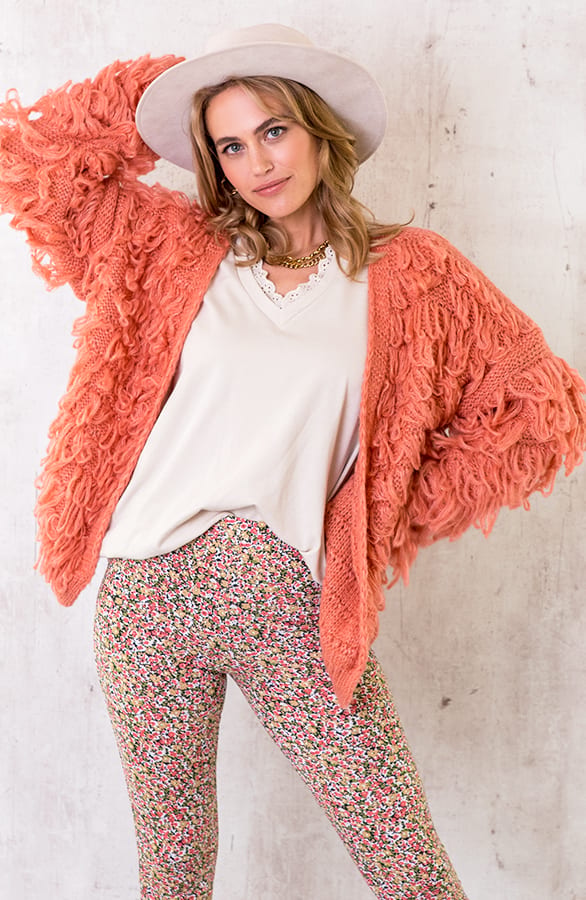 Oversized Knitted Fringe Vest Dust – shoparchief, foto 1
