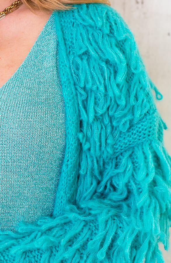 Oversized Knitted Fringe Vest Oase – shoparchief, foto 3
