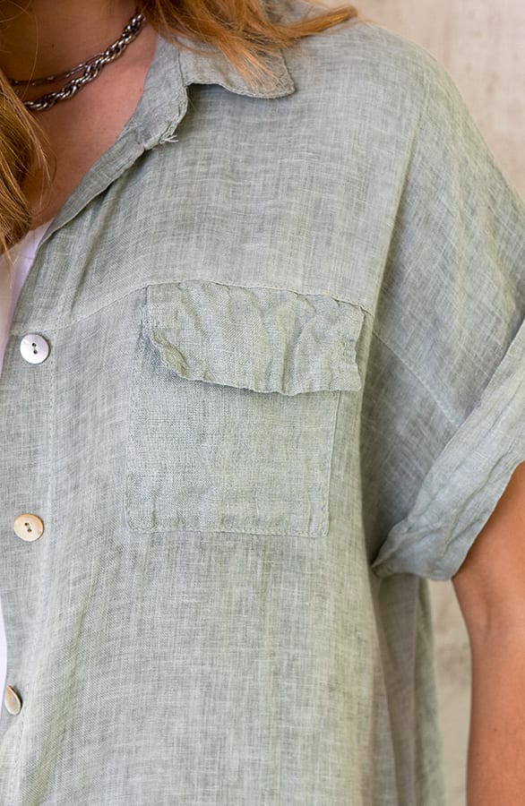 Oversized Linnen Kimono Army – shoparchief, foto 4
