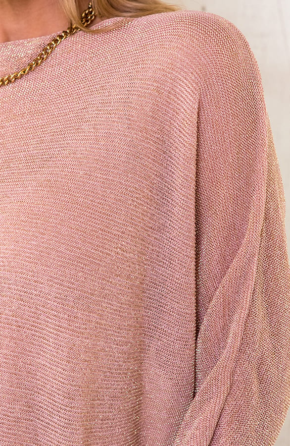 Oversized Lurex Damen Top Roségold, Shoparchiv, Foto 3