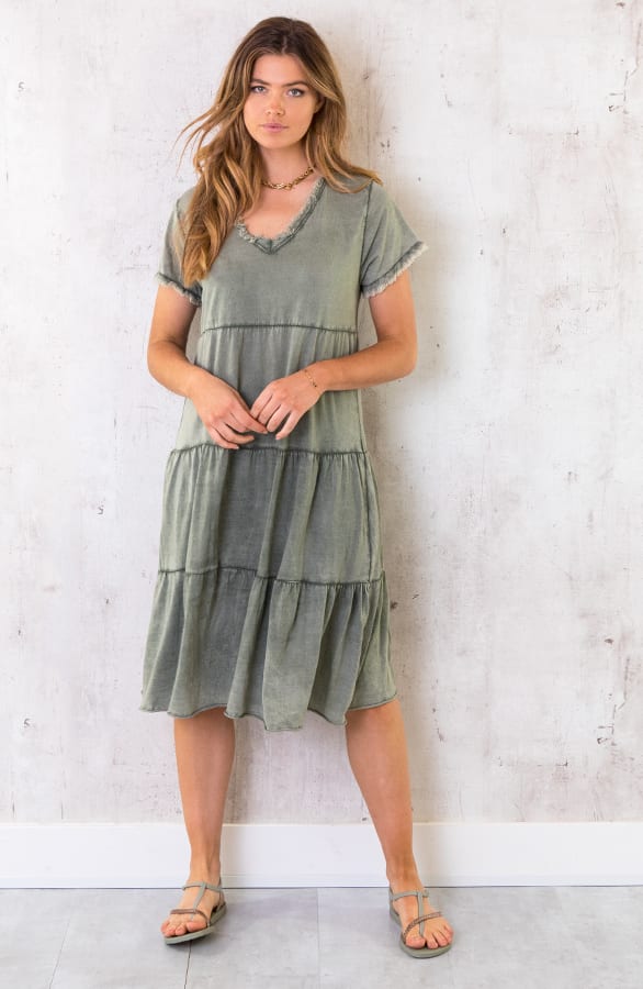 Oversized Washed Jurk Army – shoparchief, foto 2