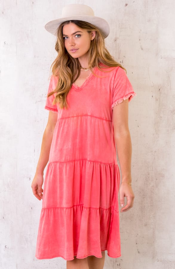 Oversized Washed Jurk Koraal – shoparchief, foto 1