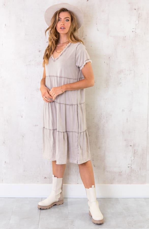 Oversized Washed Jurk Taupe – shoparchief, foto 3