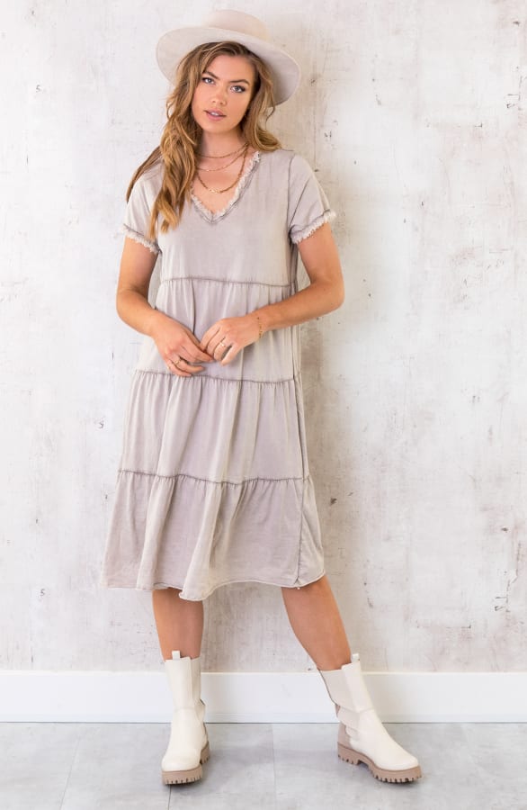 Oversized Washed Jurk Taupe – shoparchief, foto 1