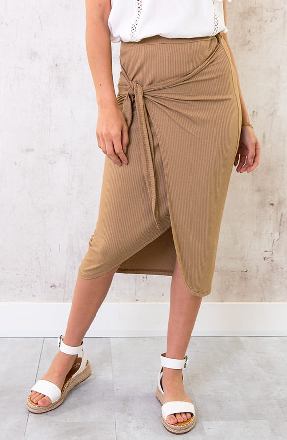 Overslag Strik Rok Camel – shoparchief, foto 1