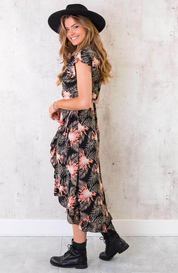 Palm Leaves Jurk Midi Zwart – shoparchief, foto 3