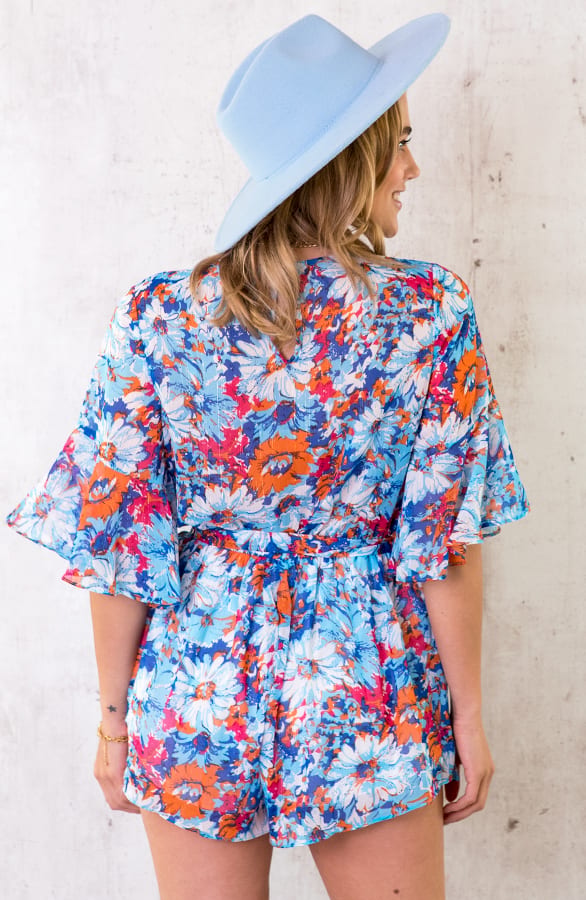 Playsuit Bloemen Blauw – shoparchief, foto 2