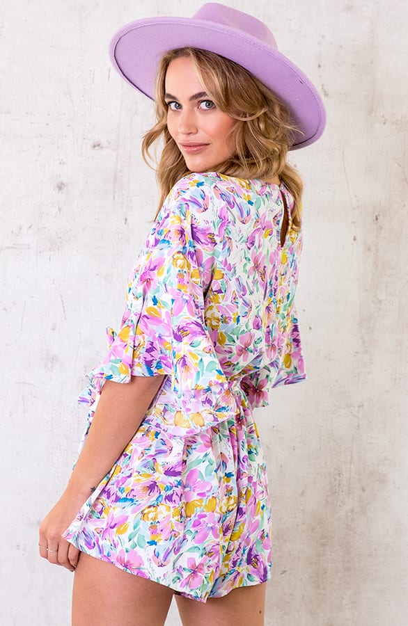 Playsuit Bloemen Lila – shoparchief, foto 2