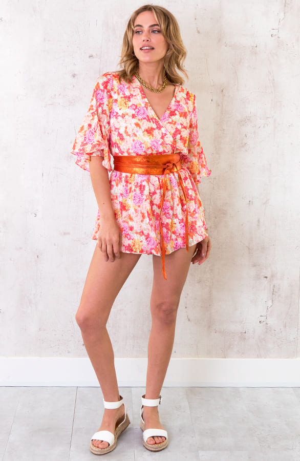 Playsuit Bloemen Rood Roze – shoparchief, foto 2