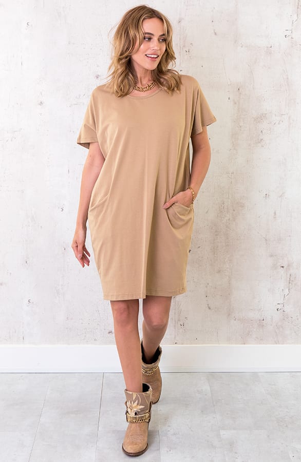 Pocket Tuniek Dames Camel – shoparchief, foto 3