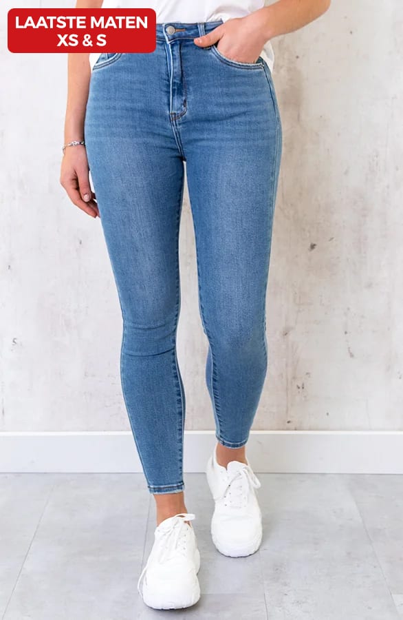 Skinny Broek High Waist Denim – shoparchief, foto 1