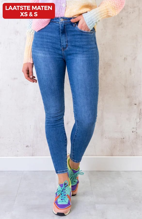 Skinny Broek High Waist Donkerblauw – shoparchief, foto 1