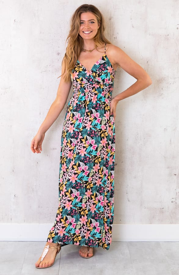 Spaghetti Maxi Jurk Tropical Multicolor – shoparchief, foto 1