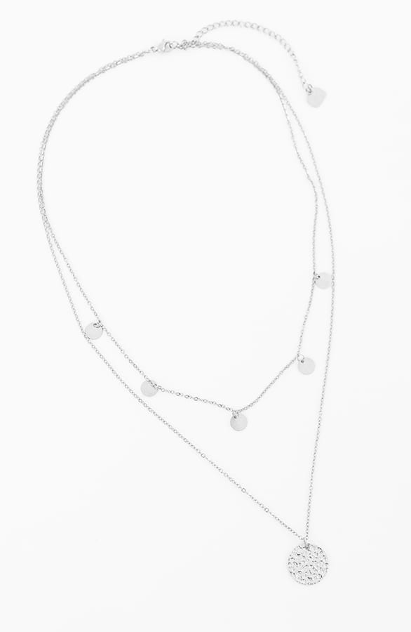 Coins Layer Ketting Zilver – shoparchief, foto 1