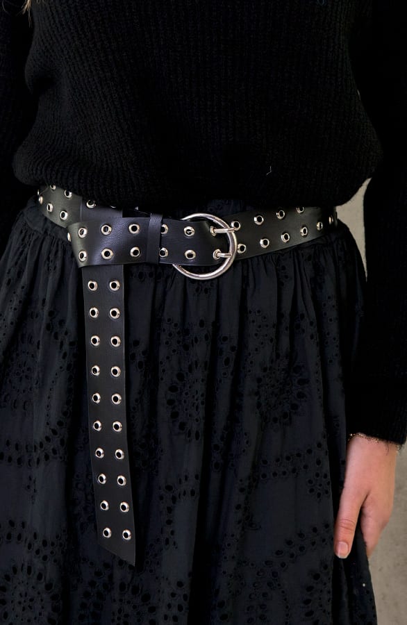 Leren Riem Lang Zwart – shoparchief, foto 5