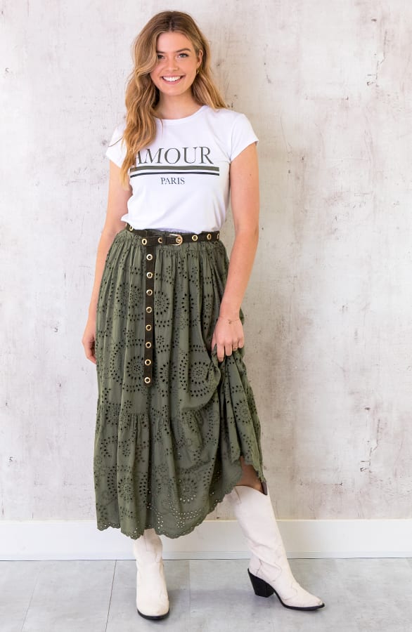 Maxi Embroidery Rok Army – shoparchief, foto 3