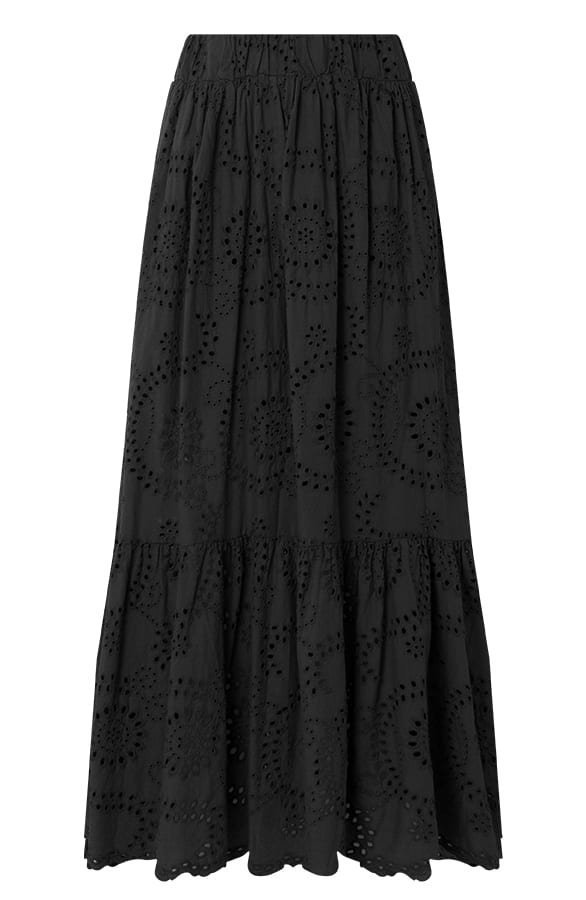 Maxi Embroidery Rok Zwart – shoparchief, foto 1
