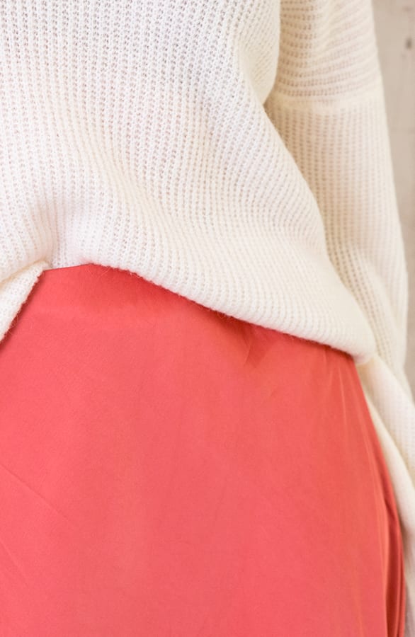 Midi Satijnen Rok Koraal – shoparchief, foto 8