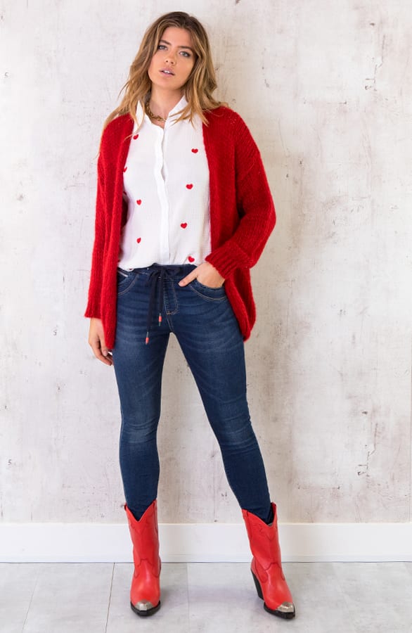 Oversized Knitted Vest Rood – shoparchief, foto 11