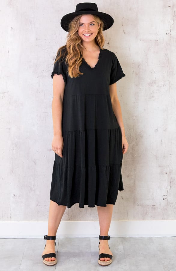 Oversized Washed Jurk Zwart – shoparchief, foto 1