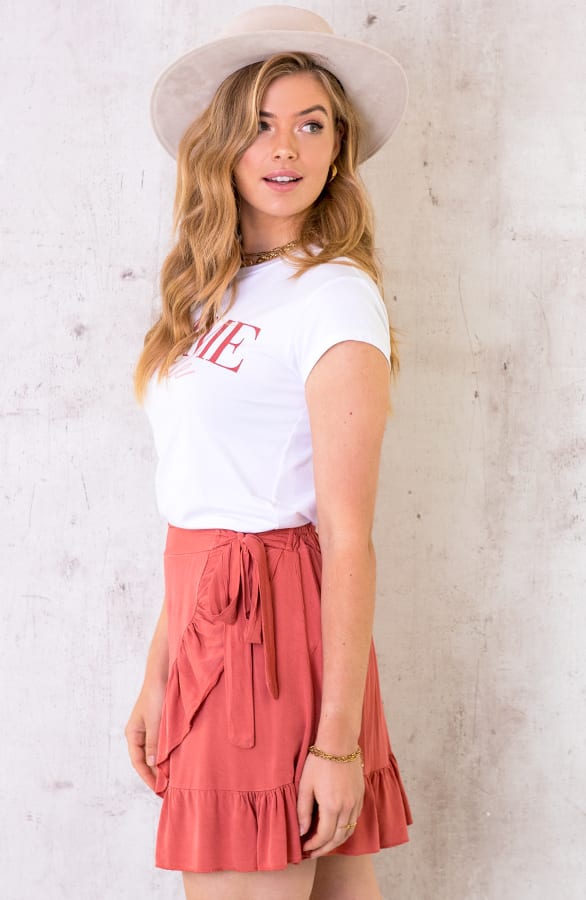 T-shirt Femme Fatale Wit Roze – shoparchief, foto 6