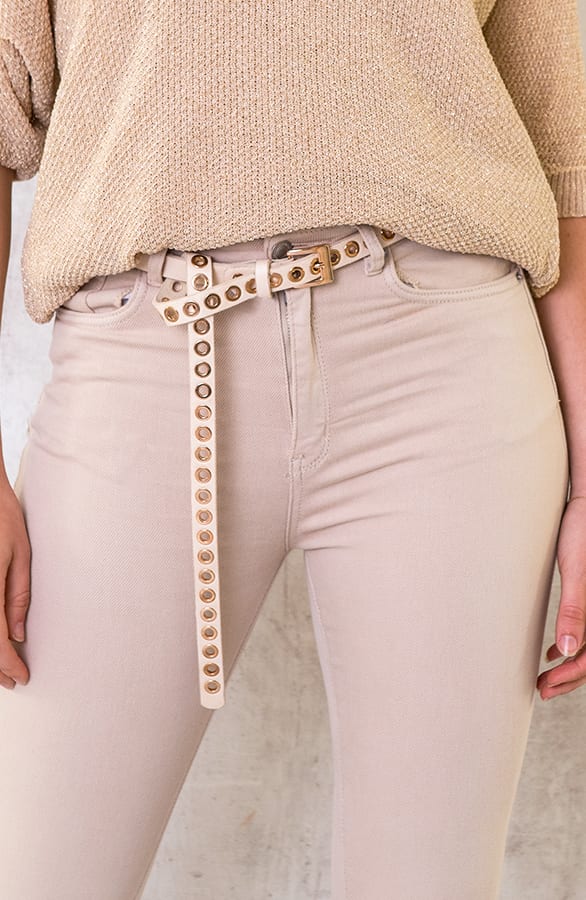 Riem Met Gouden Ringen Beige – shoparchief, foto 3
