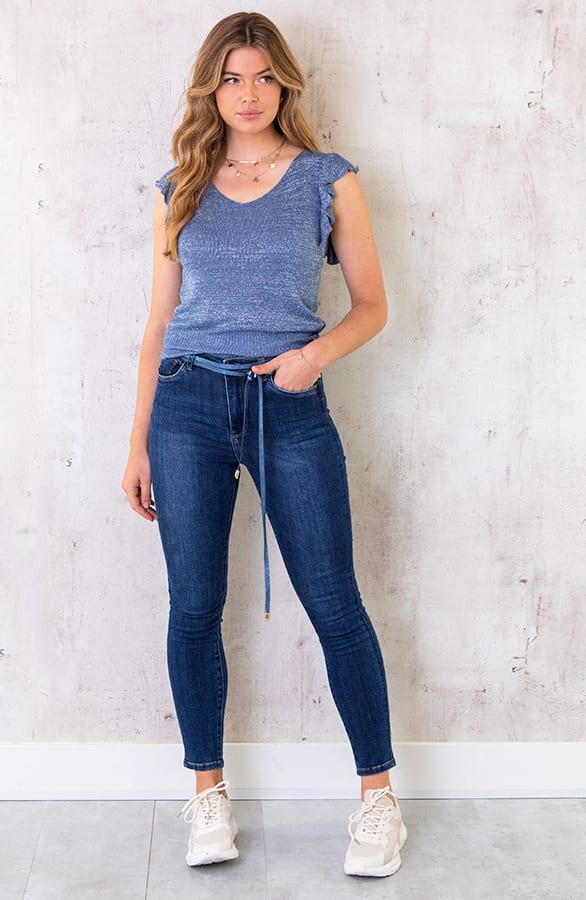High Waist Skinny Jeans Blauw – shoparchief, foto 2