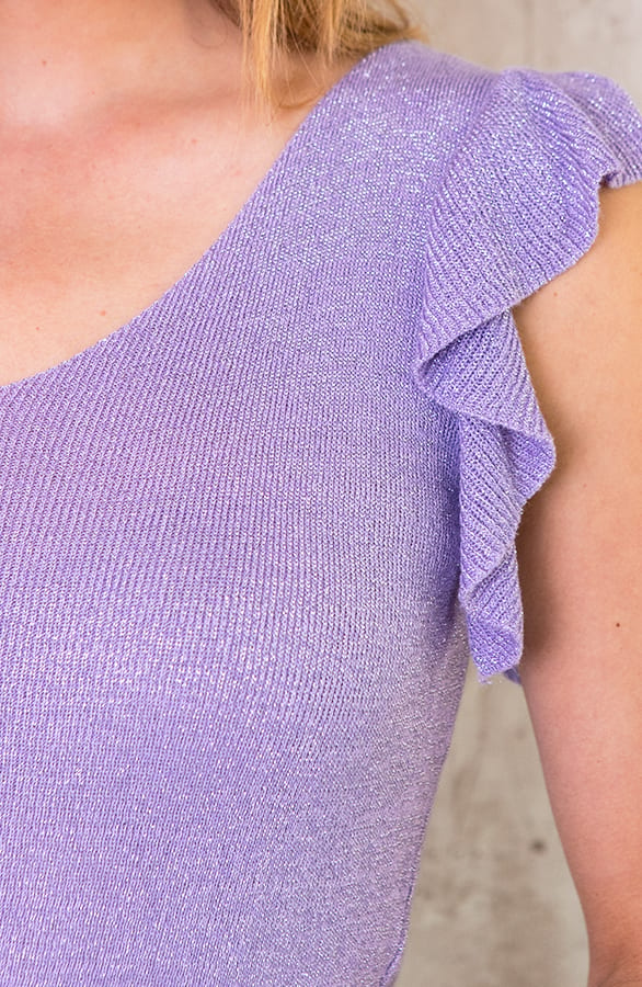 Ruffle Lurex Top Lila – shoparchief, foto 4