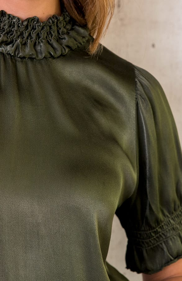 Satijnen Col Top Army – shoparchief, foto 4