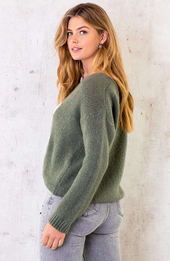 Amour Is French Trui Legergroen – shoparchief, foto 5