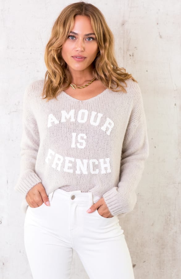 Amour is French Trui Beige – shoparchief, foto 1