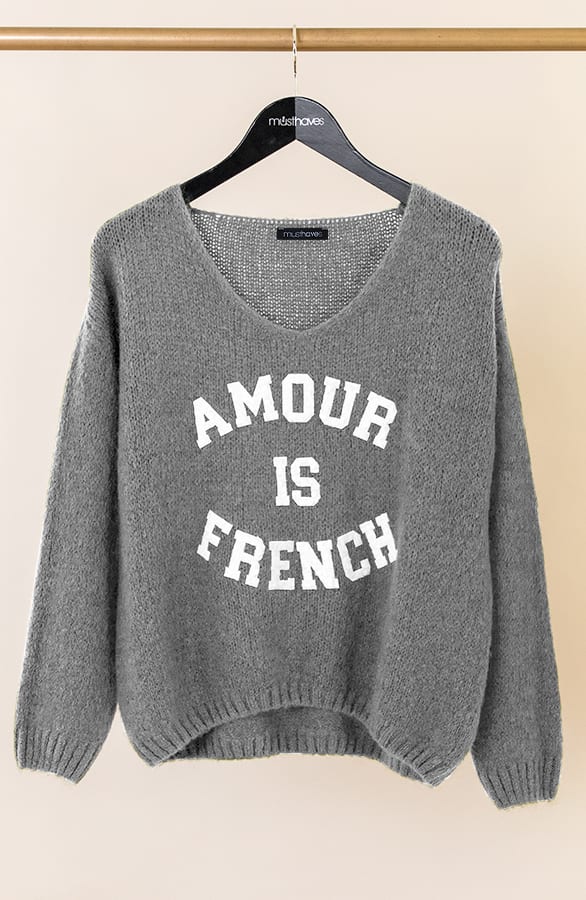 Amour is French Trui Grijs – shoparchief, foto 5