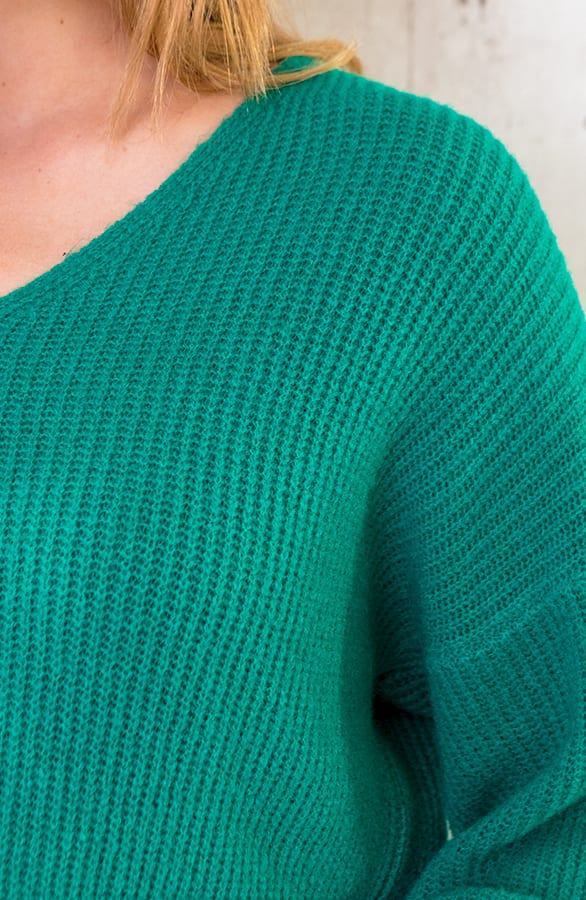 Basic Soft V-Trui Bright Green – shoparchief, foto 7